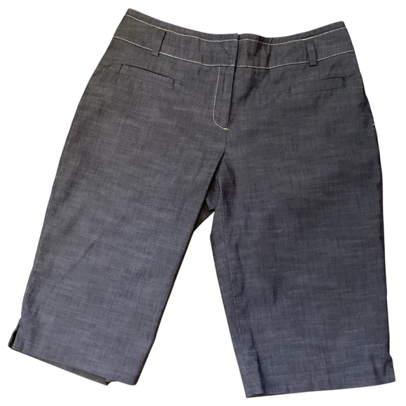 Apt. 9 Maxwell Bermuda Style Mid-rise Shorts, Indigo Color Woven Stretch Size 8 - Picture 1 of 8